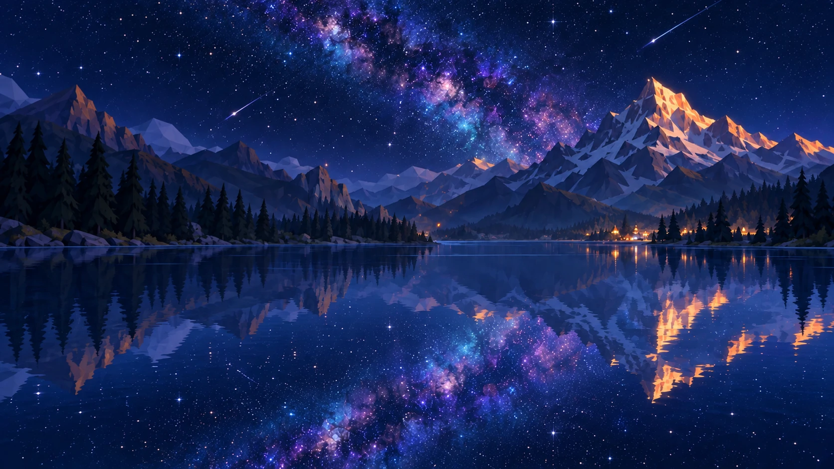 Adventurers around a campfire beneath the stars
