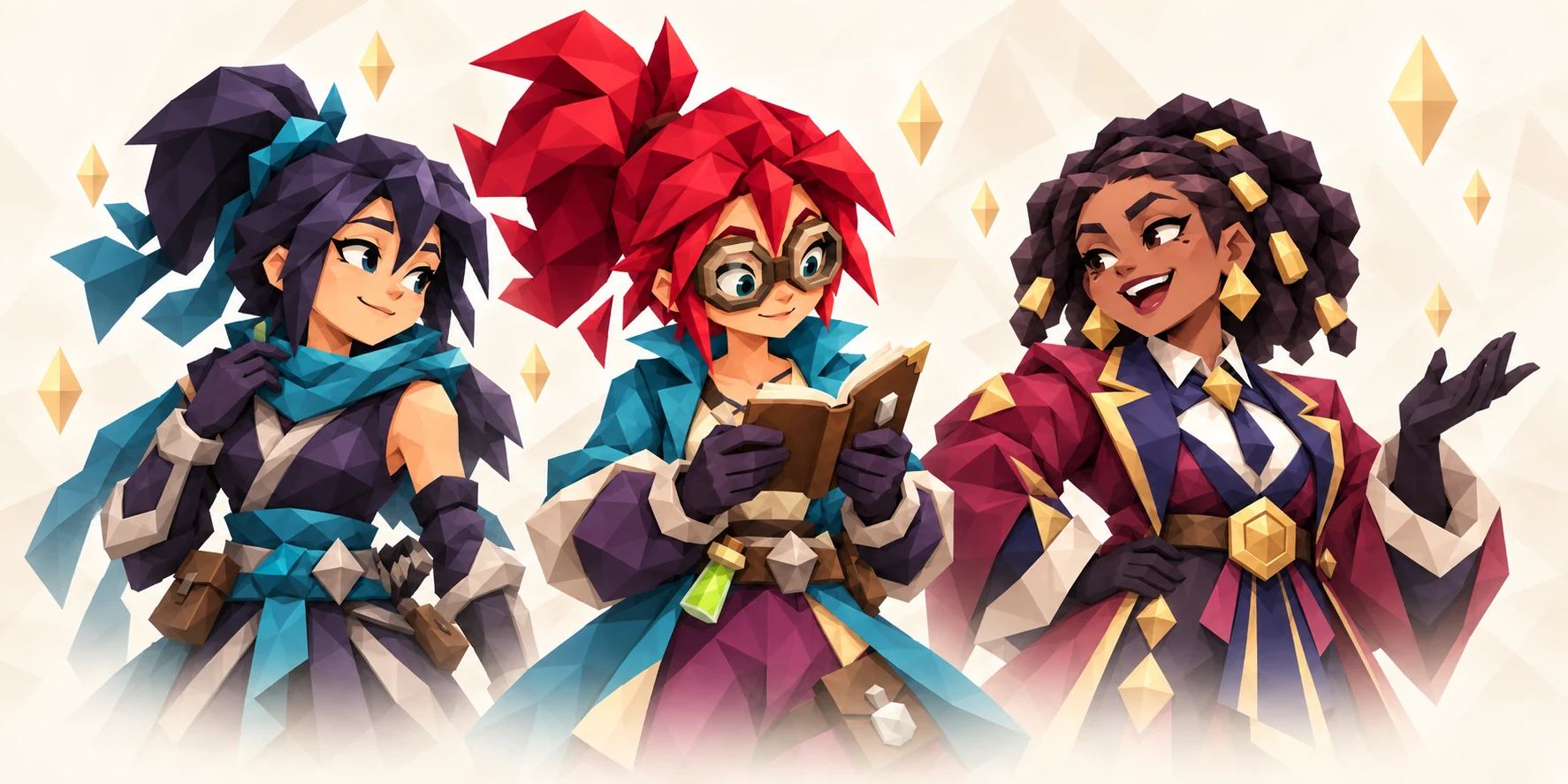 A ninja, alchemist, and guild master with distinct personalities